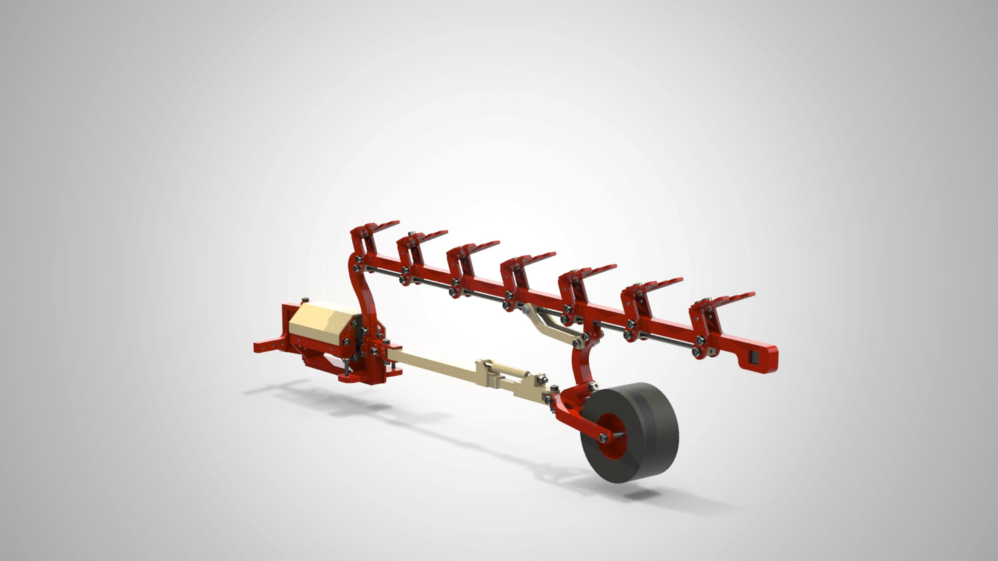 Frame for seven plowshares on both sides